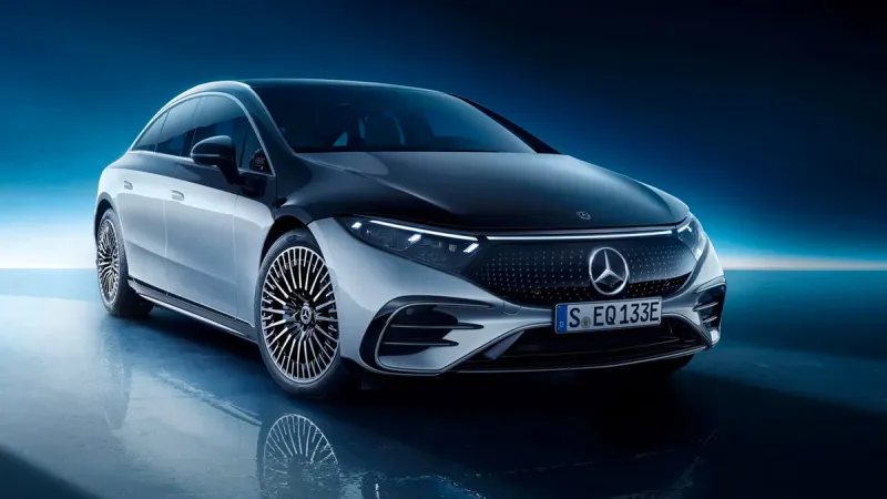 A sleek luxury sedan parked on a city street